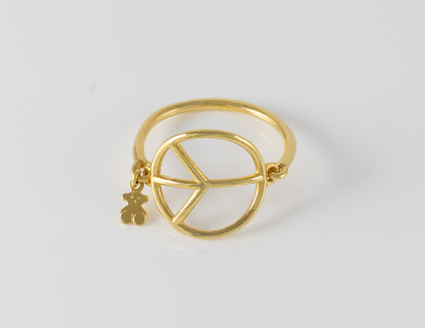 Anillo Tous Plata 925 Vermeil Símbolo de la Paz