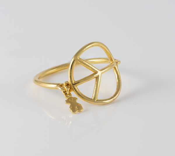 Anillo Tous Plata 925 Vermeil Símbolo de la Paz