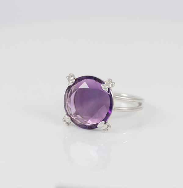 Anillo Tous de Plata 925 y Amatista Color Pills