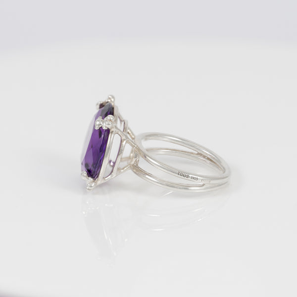 Anillo Tous de Plata 925 y Amatista Color Pills