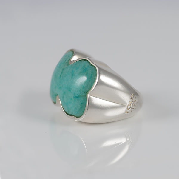 Anillo Tous en plata 925 y Amazonita  New Color
