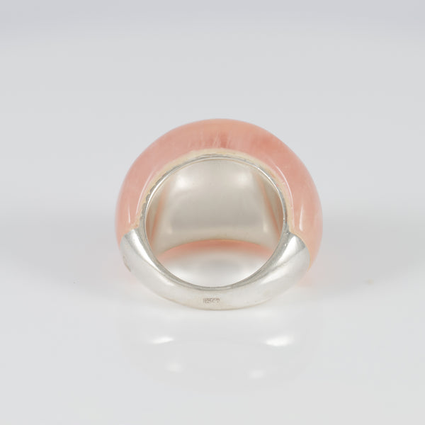 Anillo Tous en plata 925 y cuarzo rosa