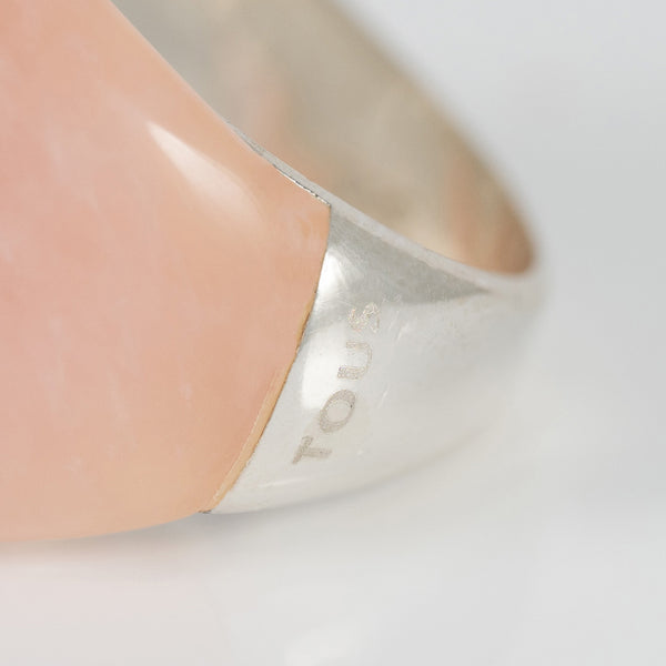 Anillo Tous en plata 925 y cuarzo rosa