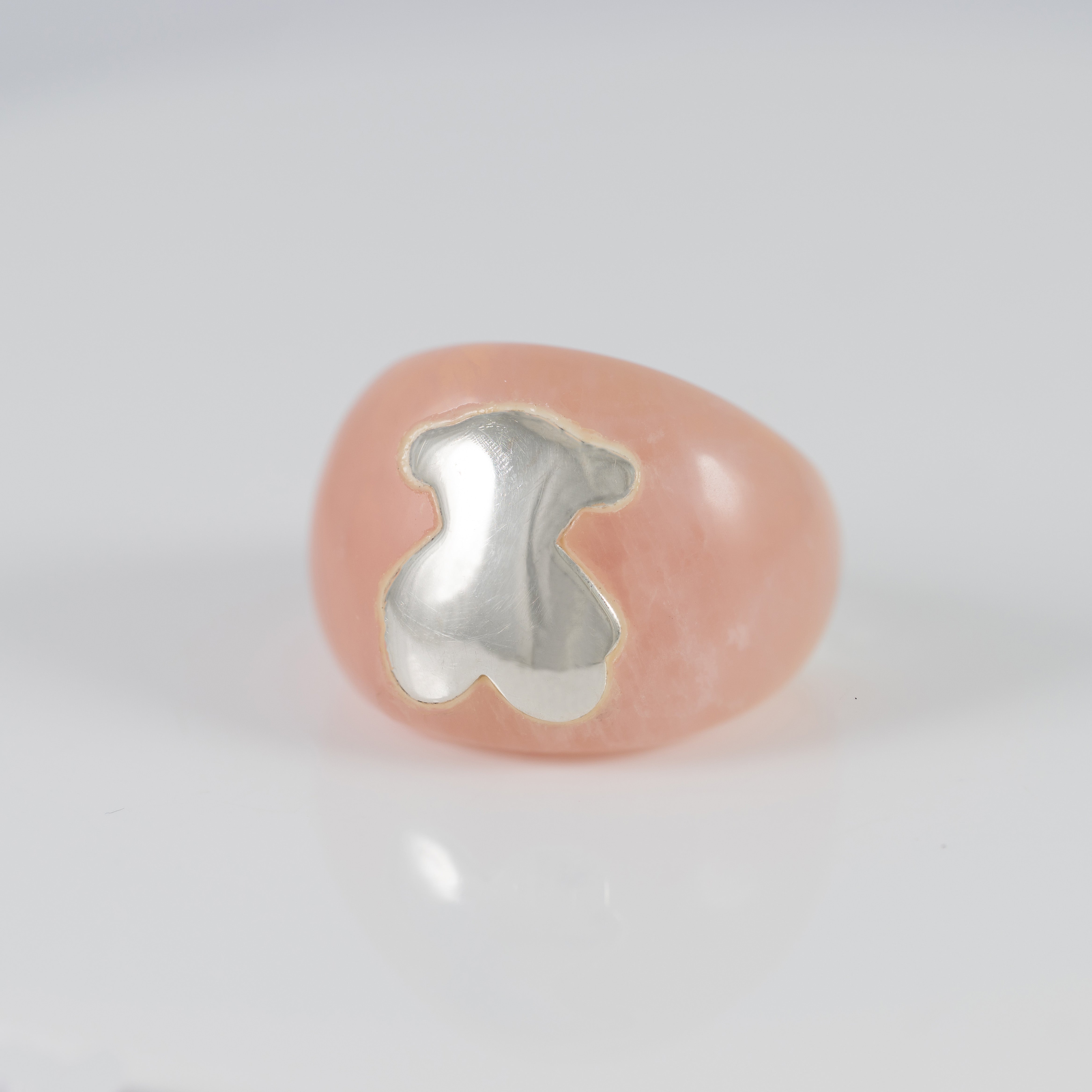 Anillo Tous en plata 925 y cuarzo rosa