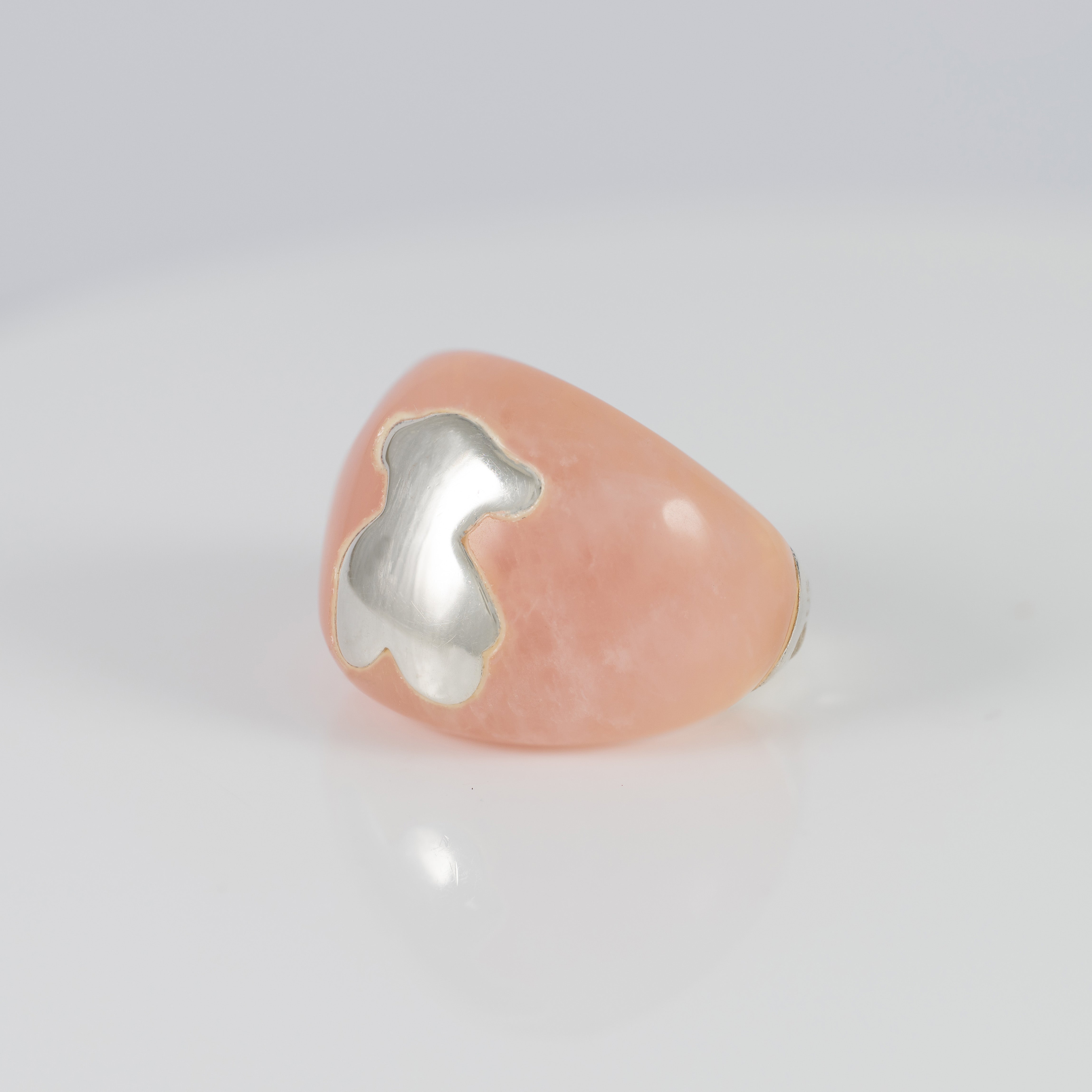 Anillo Tous en plata 925 y cuarzo rosa