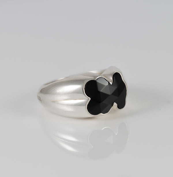 Anillo Tous de plata 925 y motivo oso en ónix Icon Color