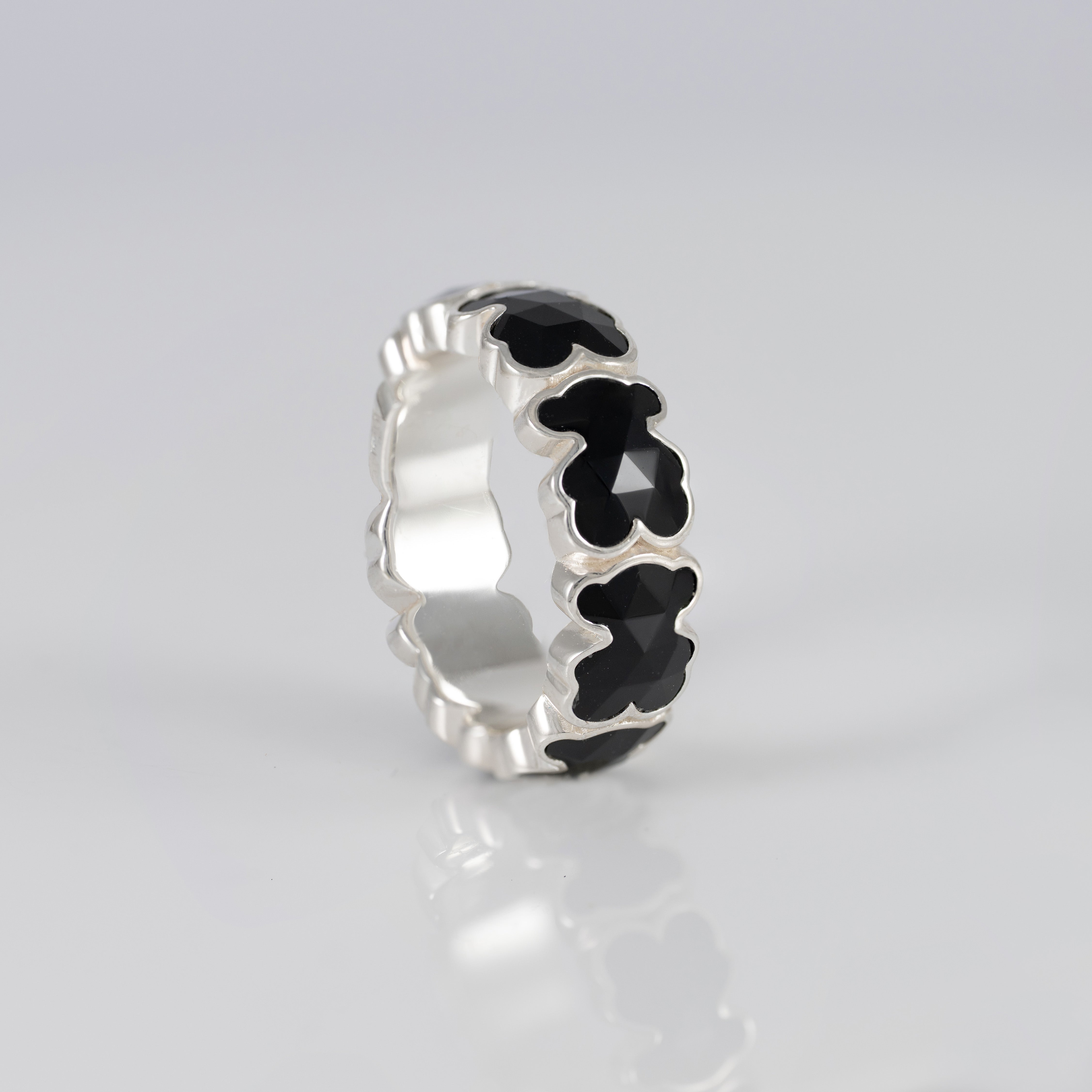 Anillo Tous en Plata 925 y osos en ónix Icon Color