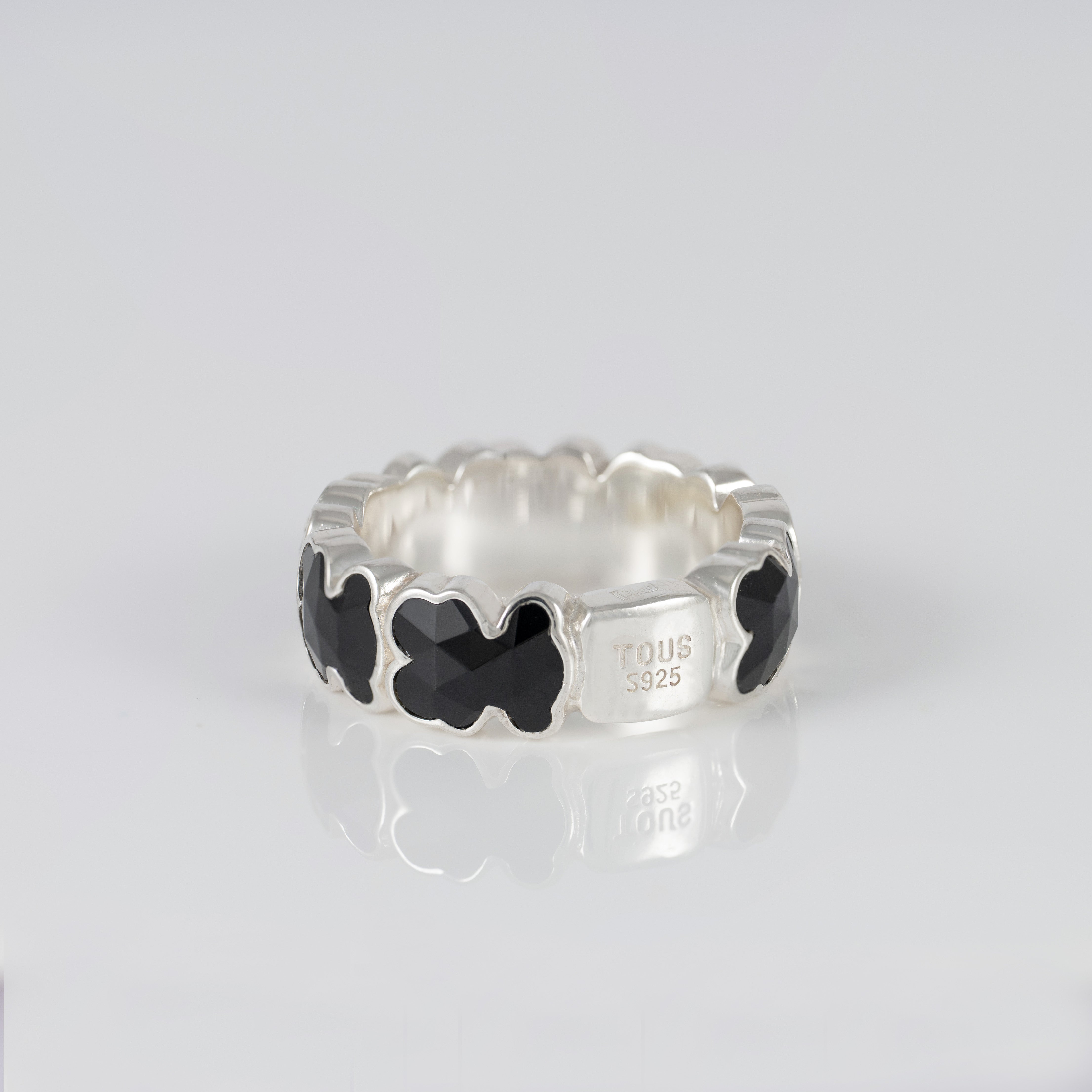 Anillo Tous en Plata 925 y osos en ónix Icon Color