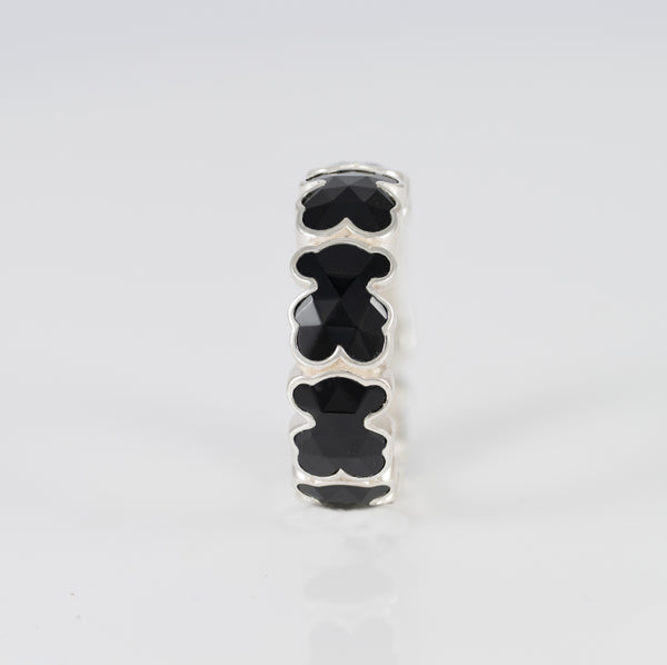 Anillo Tous en Plata 925 y osos en ónix Icon Color