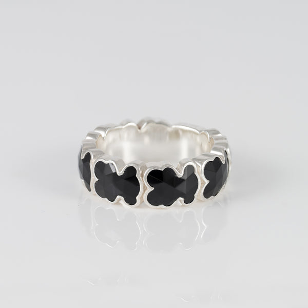 Anillo Tous en Plata 925 y osos en ónix Icon Color