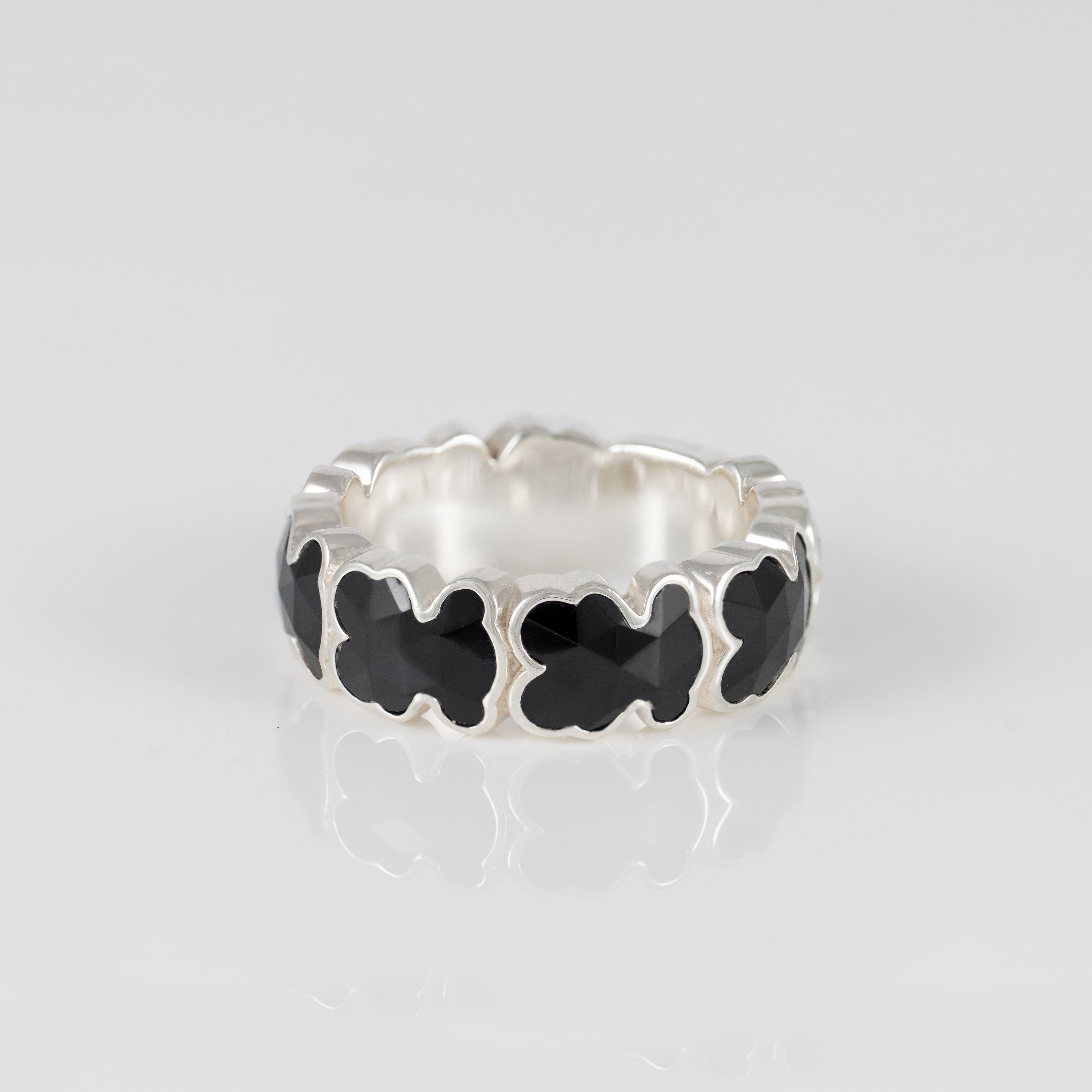 Anillo Tous en Plata 925 y osos en ónix Icon Color