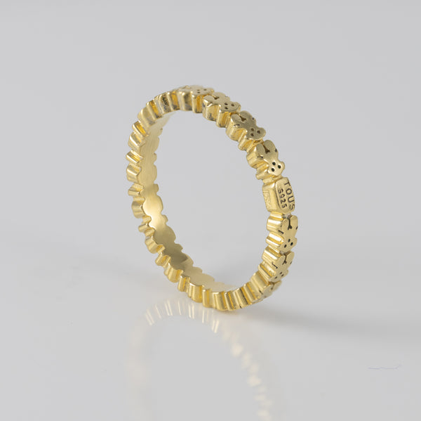 Anillo Tous de plata vermeil motivos oso Straight