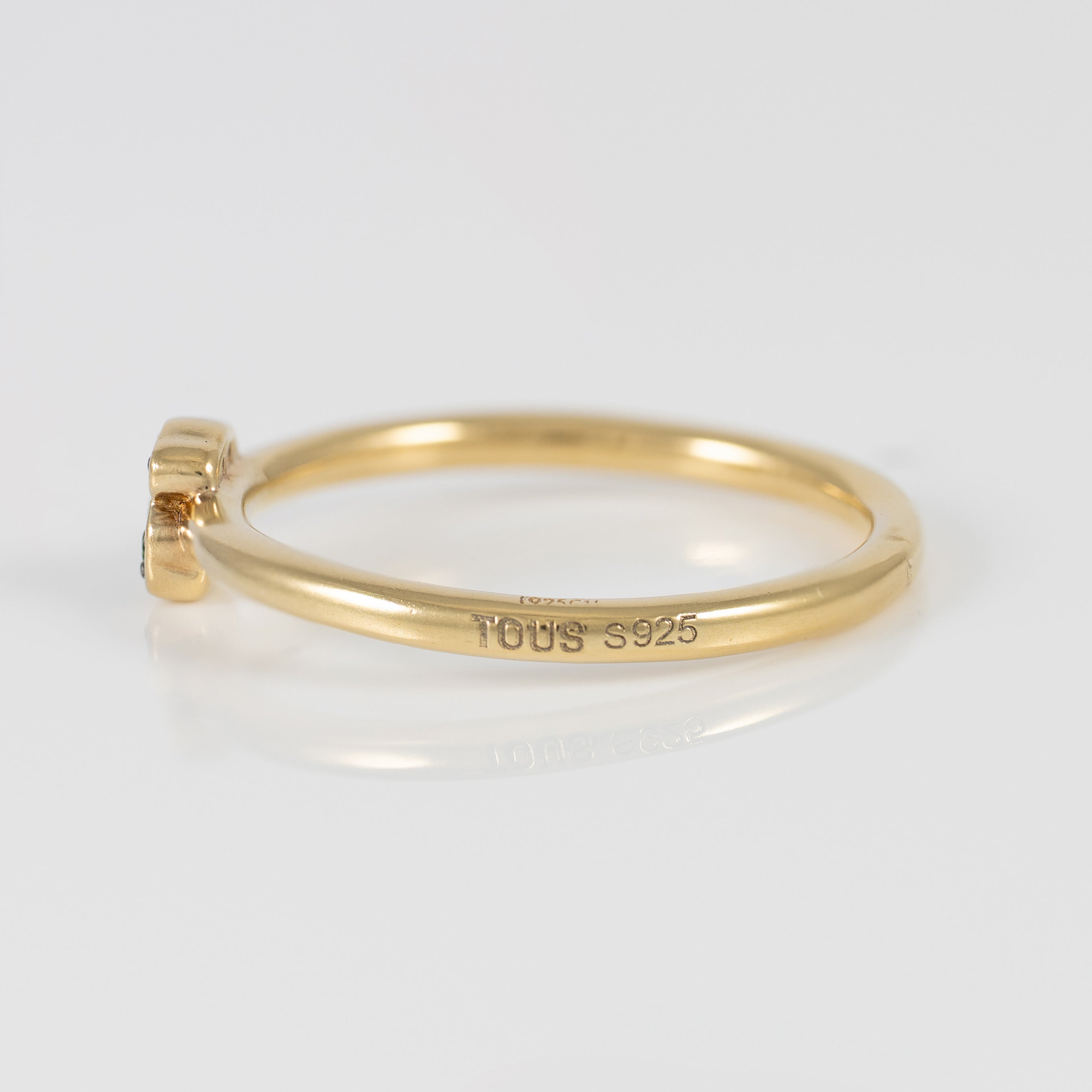 Anillo Tous de plata vermeil con oso de cromodiópsidos New Motif