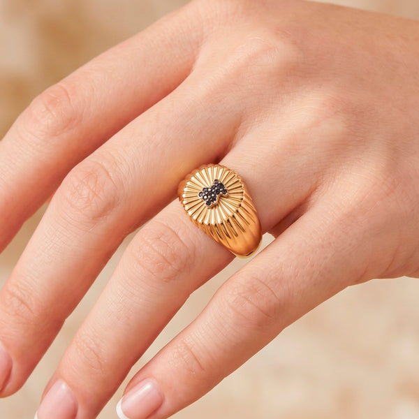 Anillo Tous de Plata Vermeil y Oso con Iolitas Iris Motif