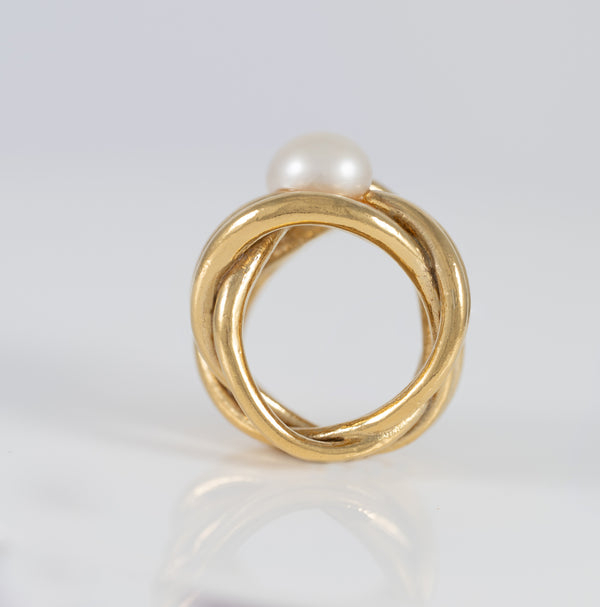Anillo Tous en Plata Vermeil y perla cultivada Pearls