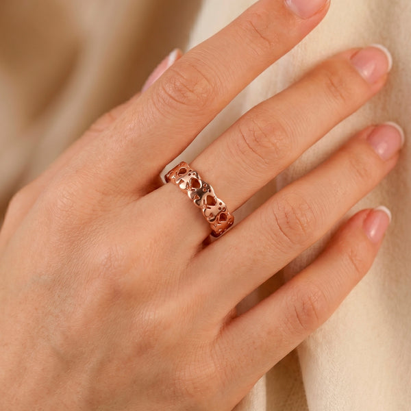 Anillo Tous de plata vermeil rosa motivos oso