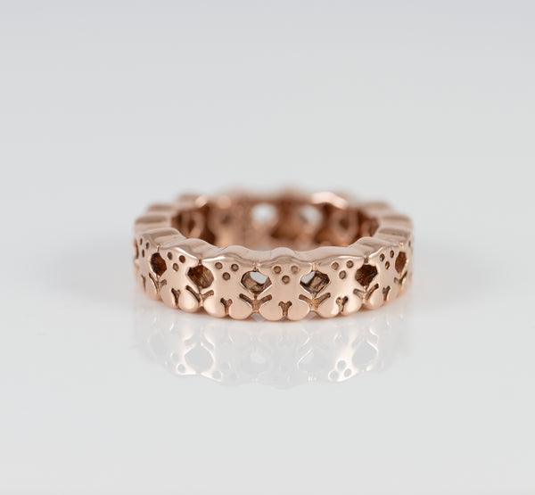 Anillo Tous de plata vermeil rosa motivos oso