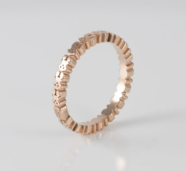 Anillo Tous de plata vermeil rosa motivos oso Straight