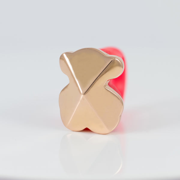 Anillo Tous Sandwich de Silicona y Plata vermeil
