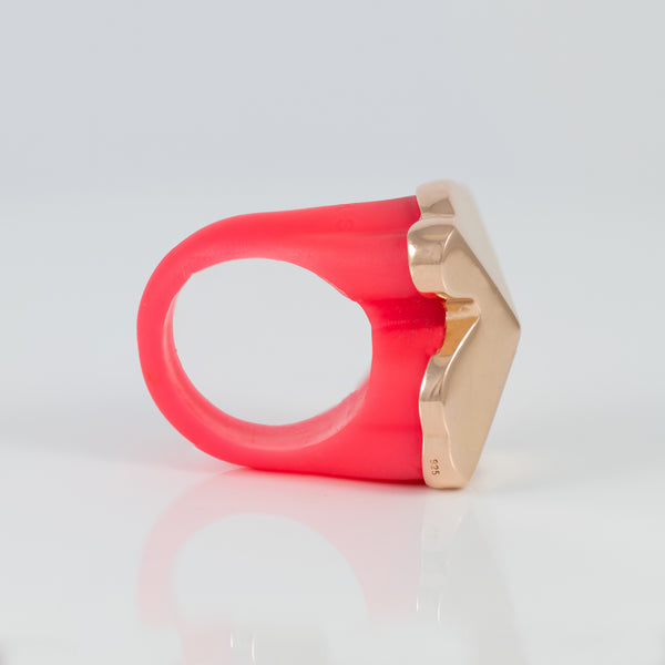 Anillo Tous Sandwich de Silicona y Plata vermeil