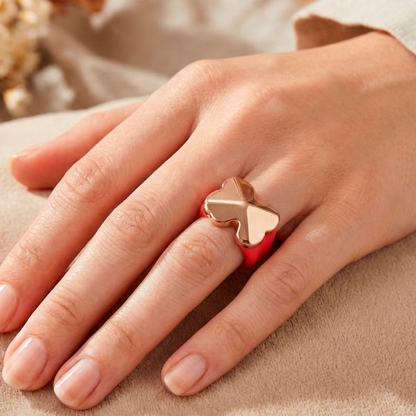 Anillo Tous Sandwich de Silicona y Plata vermeil