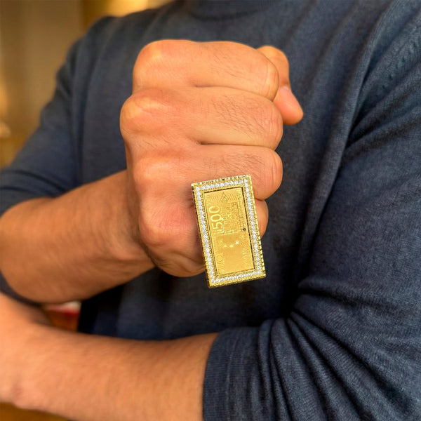 Anillo billete 500 de oro 18k 750