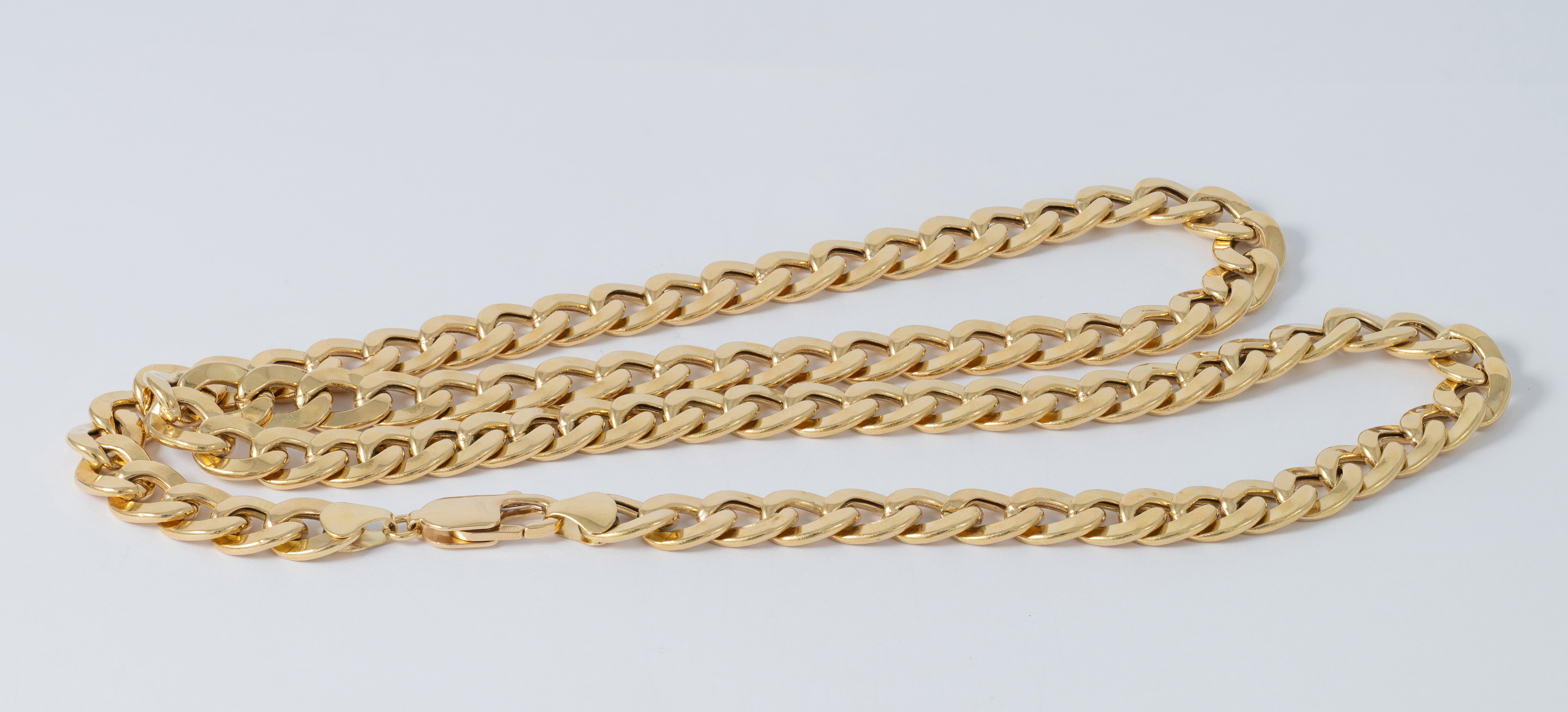 Cadena barbada de oro amarillo 18k 60cm