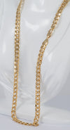 Cadena barbada de oro amarillo 18k 60cm