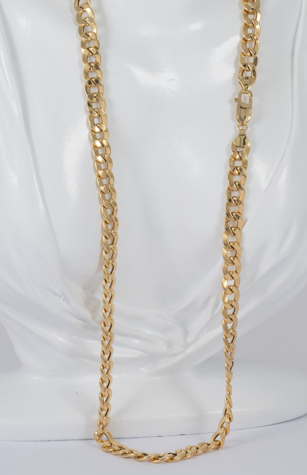 Cadena barbada de oro amarillo 18k 60cm