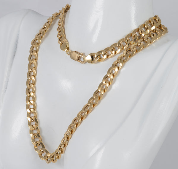 Cadena barbada de oro amarillo 18k 60cm