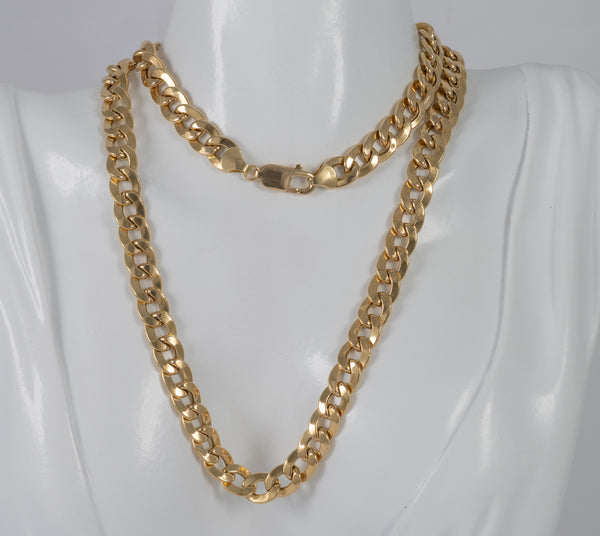 Cadena barbada de oro amarillo 18k 60cm