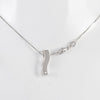 Cadena con colgante en oro blanco 18k con diamantes