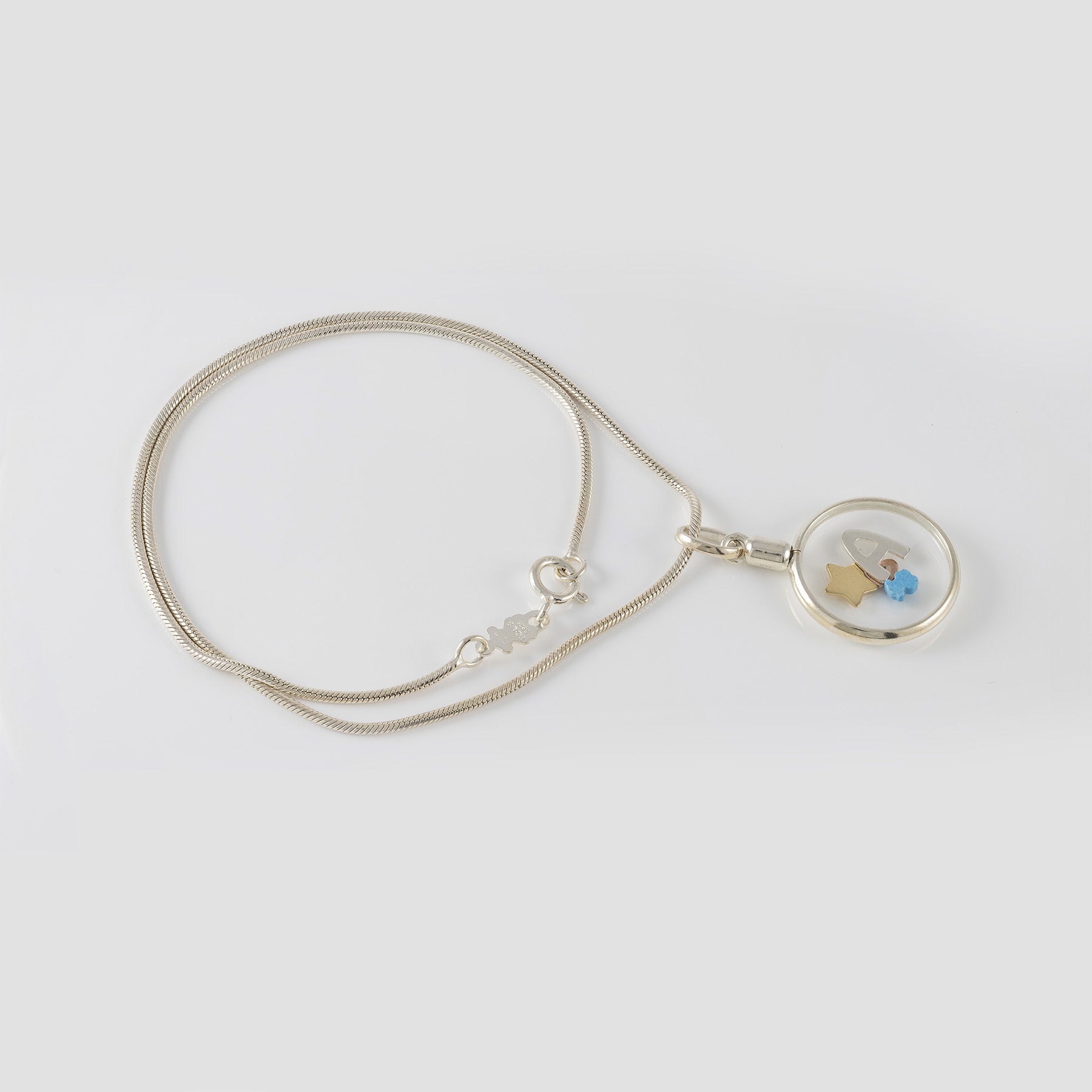 Cadena con colgante personalizado Tous letra A en plata 925