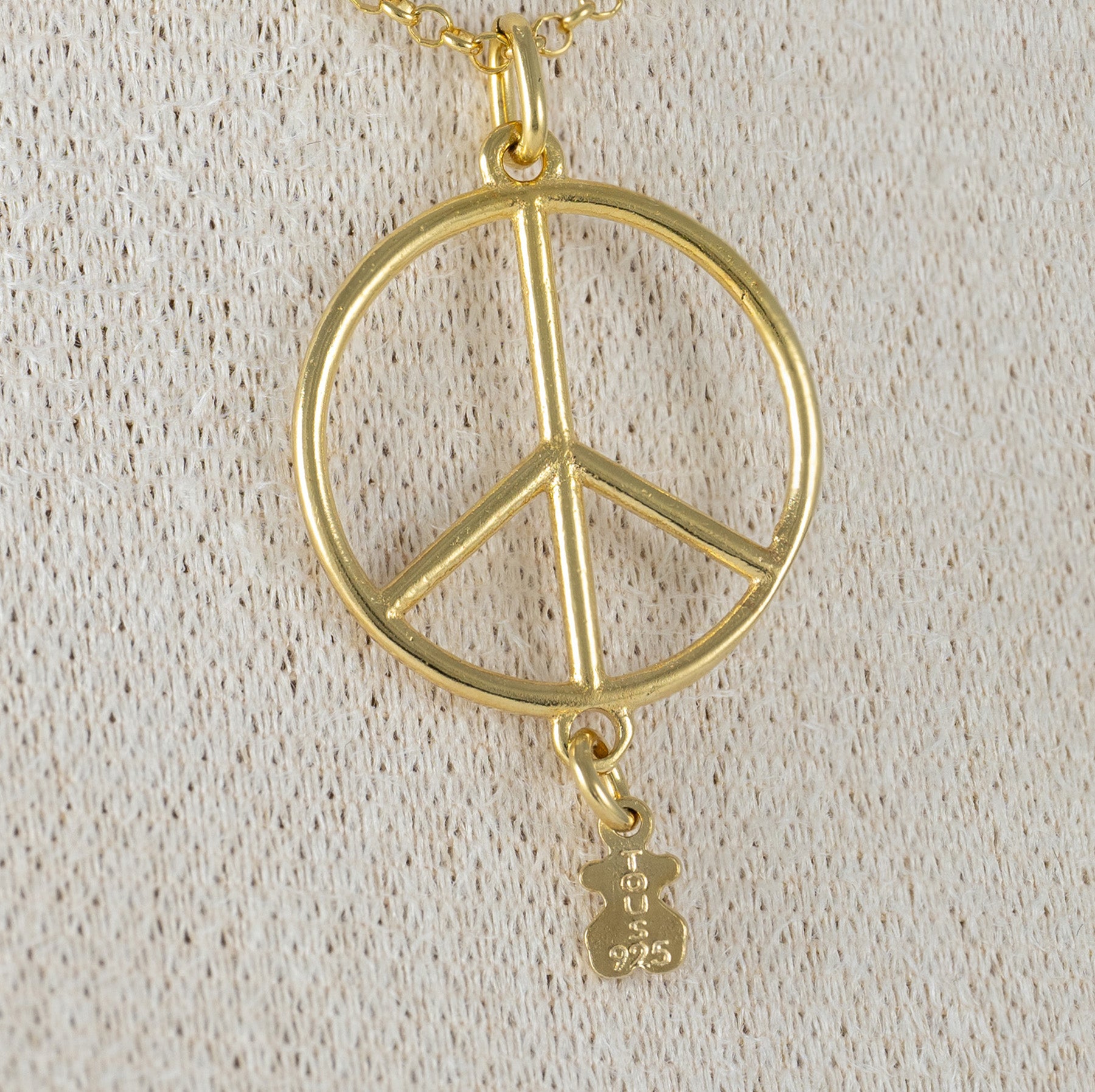 Cadena con colgante Tous Plata 925 Vermeil Símbolo de la Paz