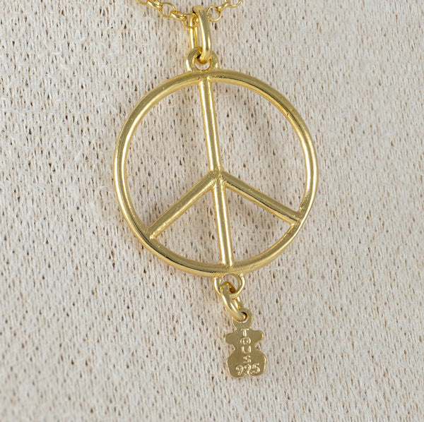 Cadena con colgante Tous Plata 925 Vermeil Símbolo de la Paz