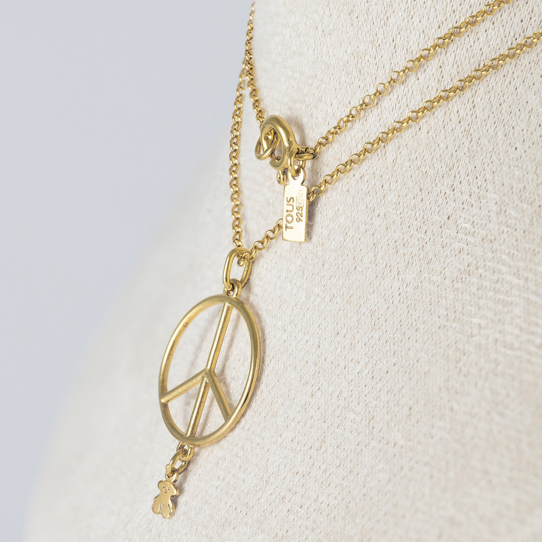 Cadena con colgante Tous Plata 925 Vermeil Símbolo de la Paz