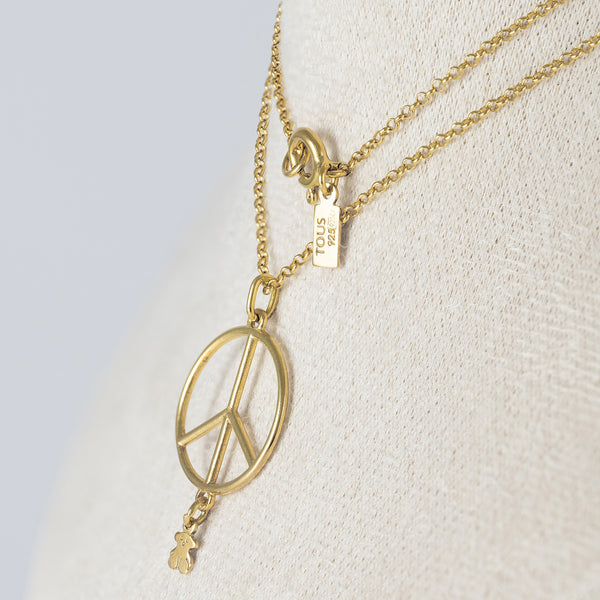 Cadena con colgante Tous Plata 925 Vermeil Símbolo de la Paz