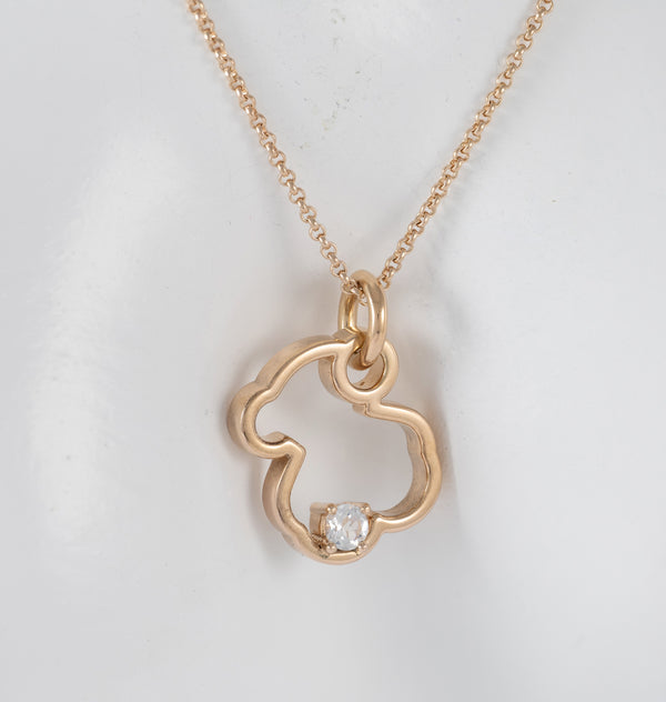 Cadena con colgante Tous Eklat de Plata Vermeil Rosa con Topacio