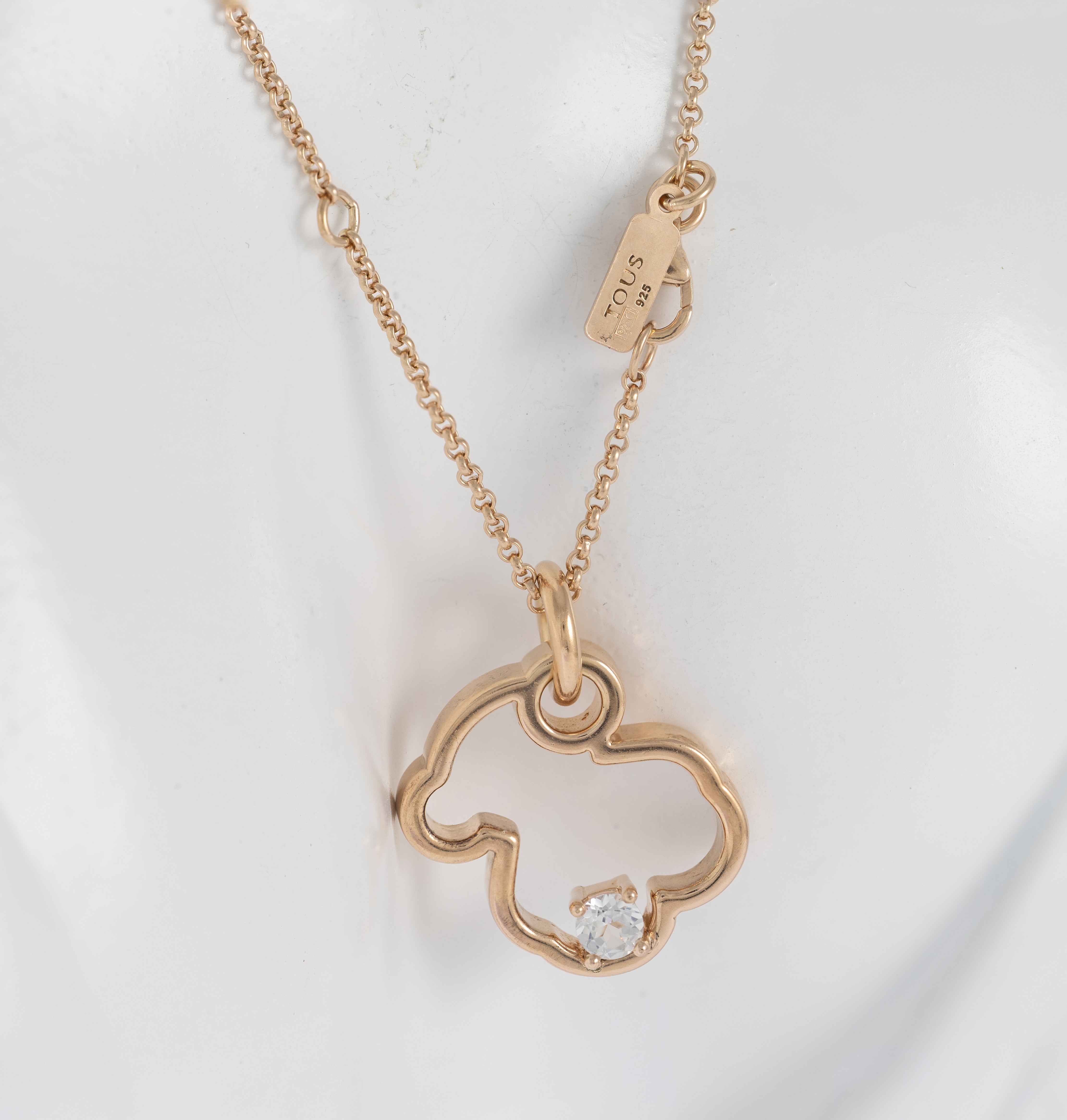 Cadena con colgante Tous Eklat de Plata Vermeil Rosa con Topacio
