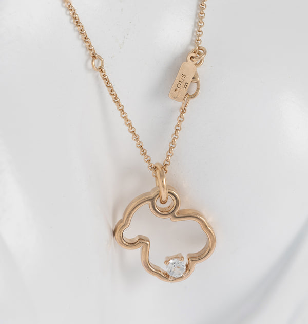 Cadena con colgante Tous Eklat de Plata Vermeil Rosa con Topacio