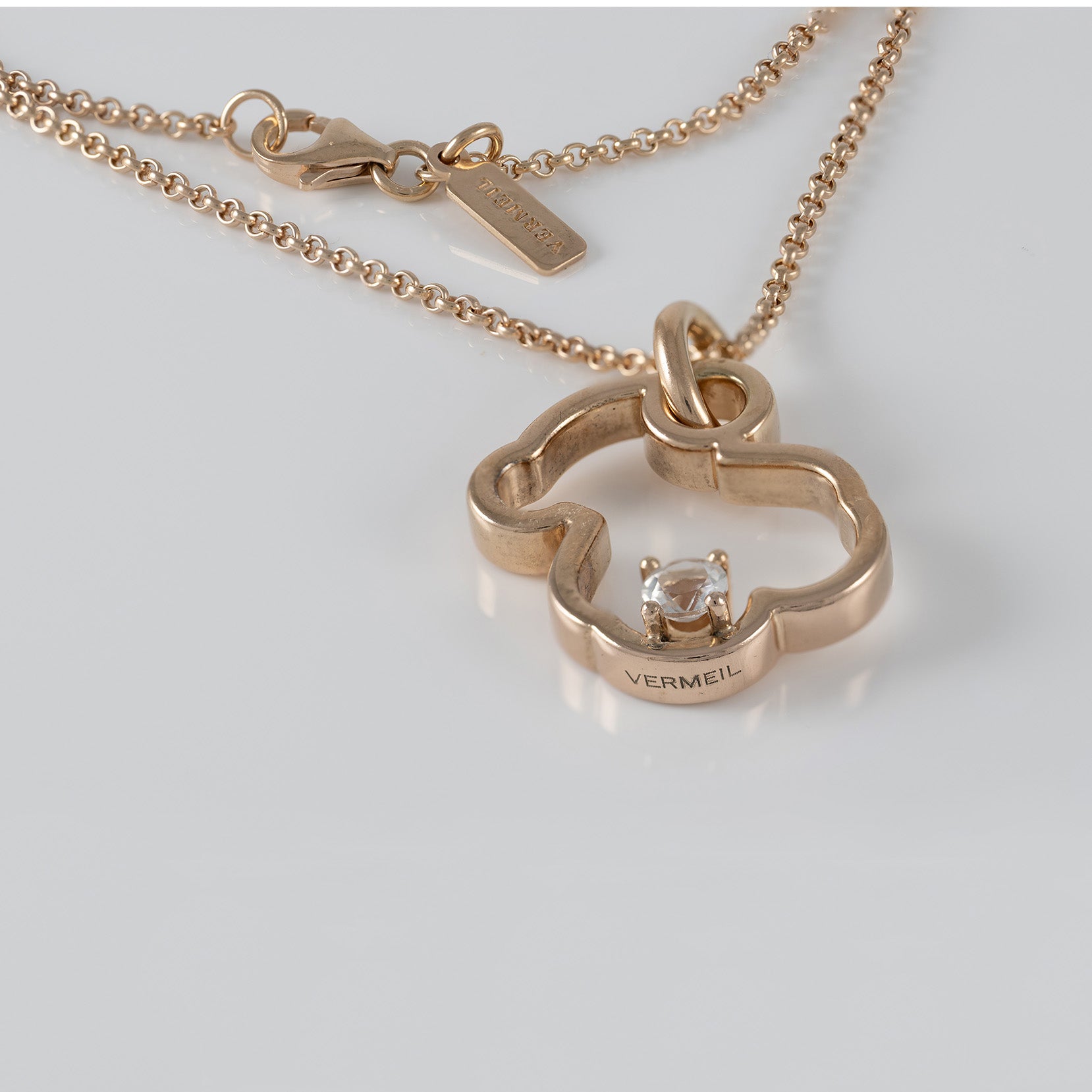 Cadena con colgante Tous Eklat de Plata Vermeil Rosa con Topacio