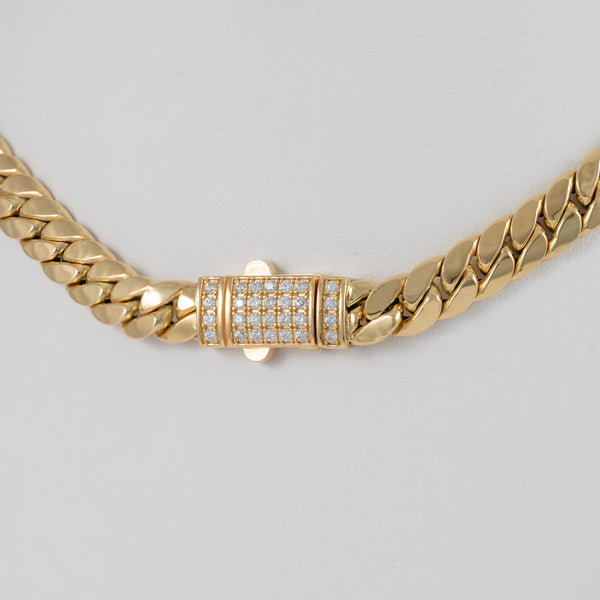 Cadena barbada cubana oro 18k 750 60cm