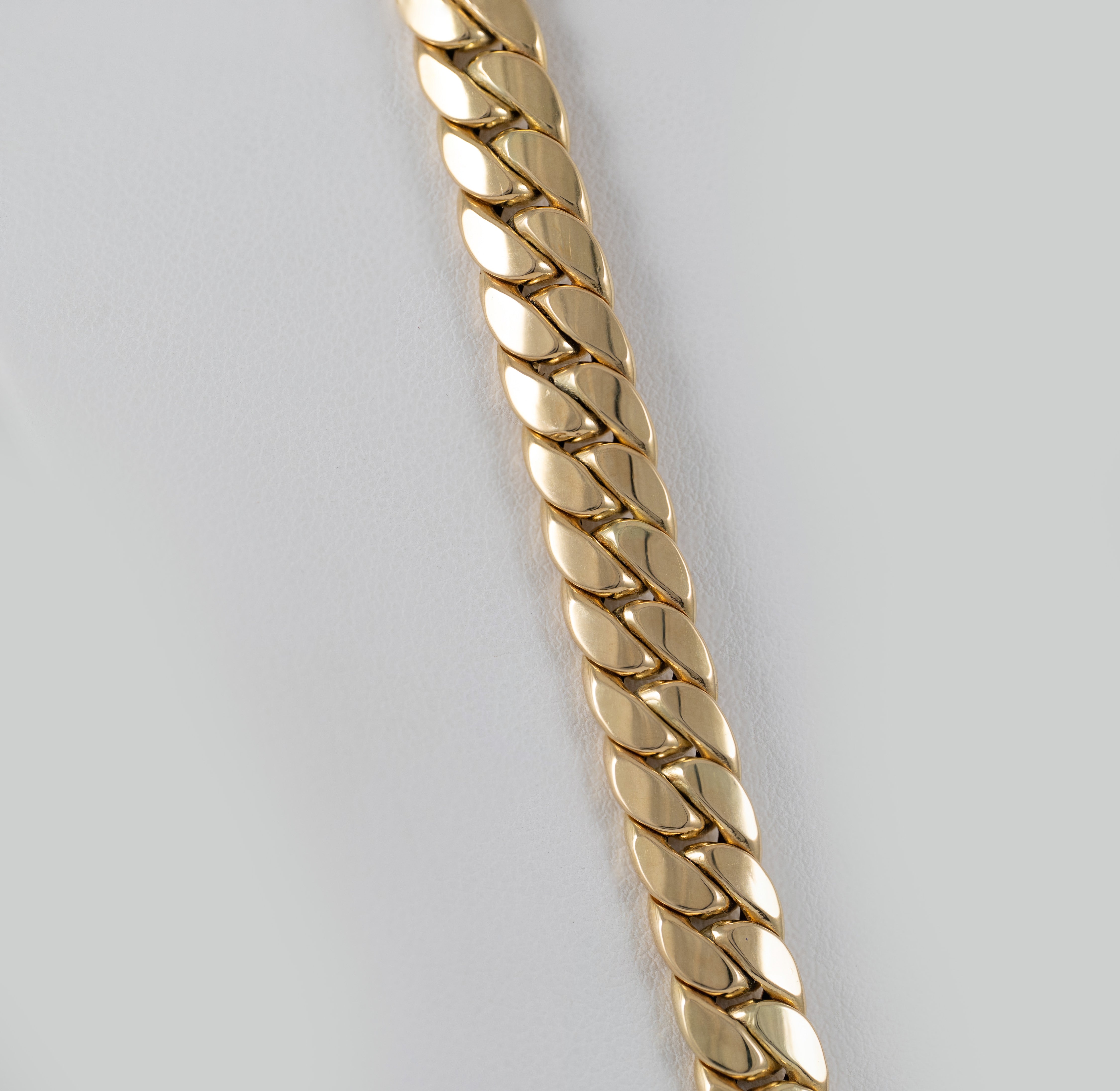 Cadena barbada cubana oro 18k 750 60cm