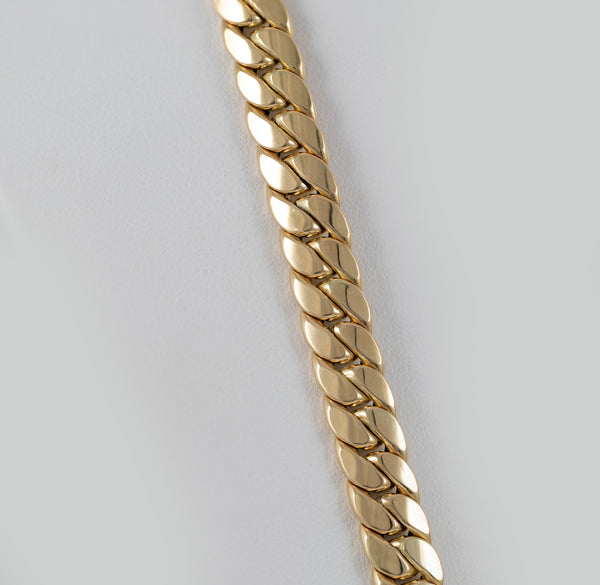 Cadena barbada cubana oro 18k 750 60cm