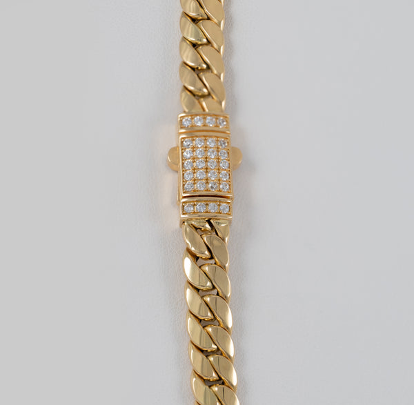 Cadena barbada cubana oro 18k 750 60cm