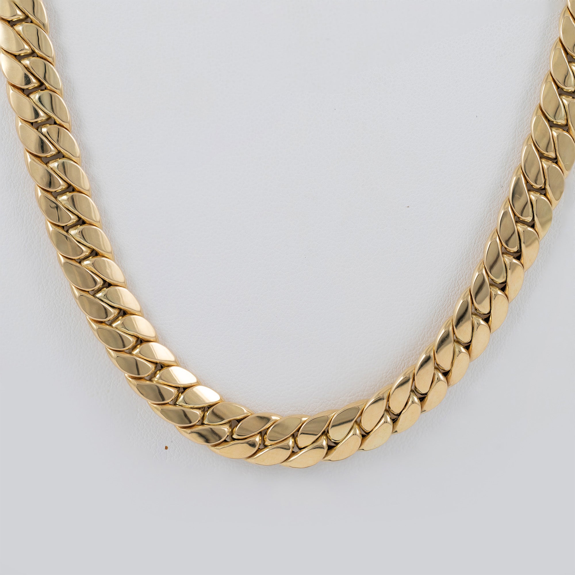 Cadena barbada cubana oro 18k 750 60cm