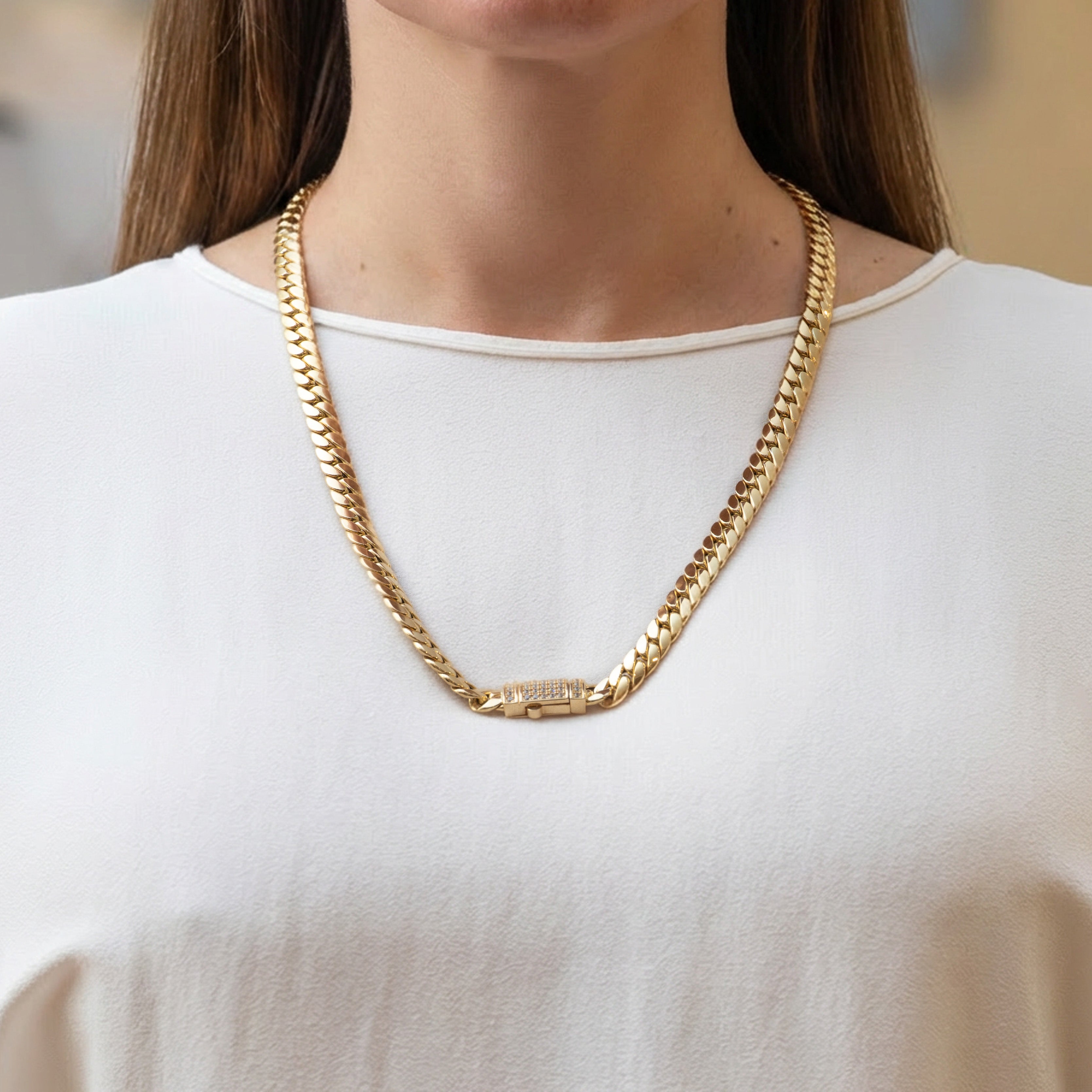 Cadena barbada cubana oro 18k 750 60cm