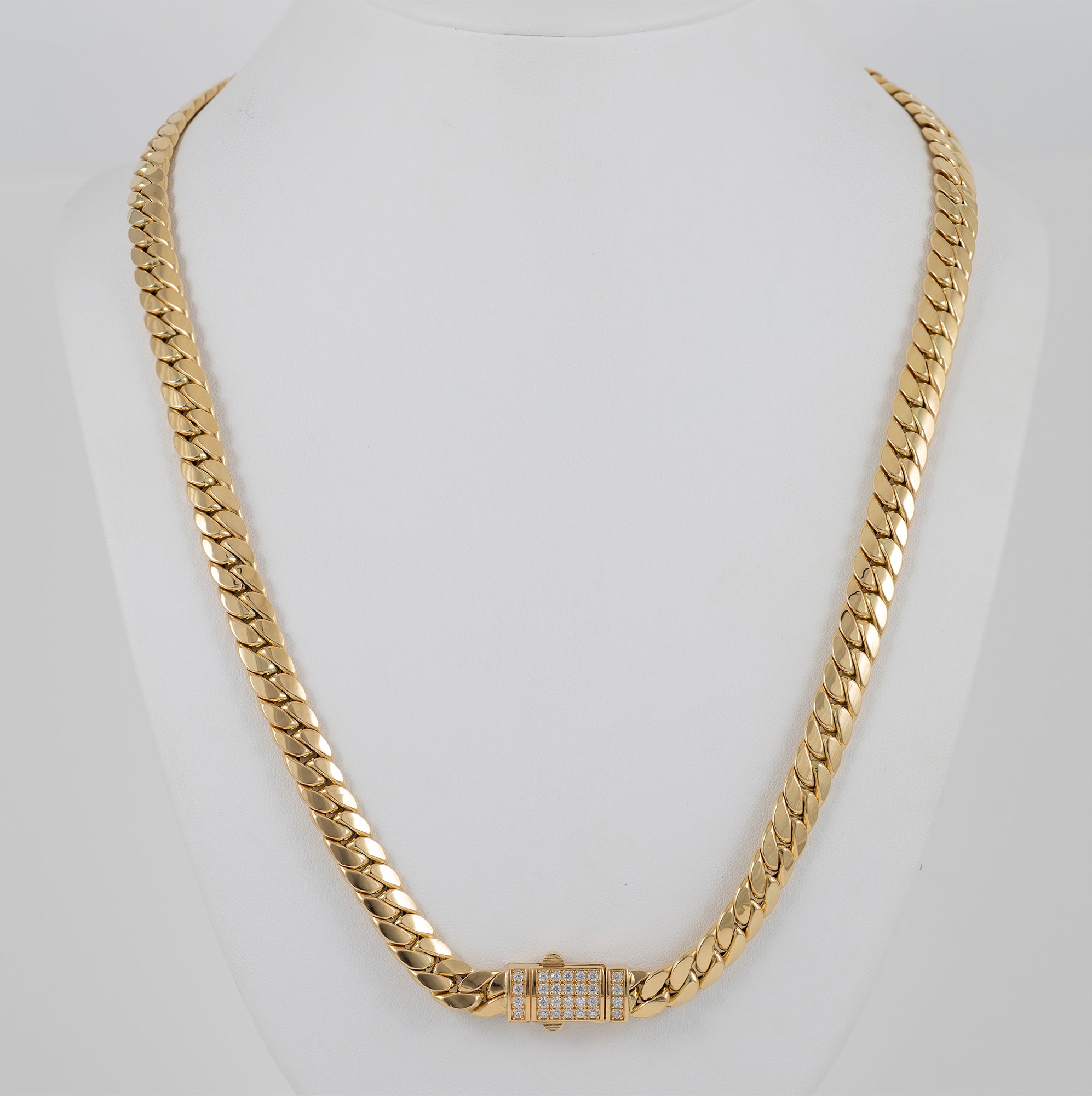 Cadena barbada cubana oro 18k 750 60cm