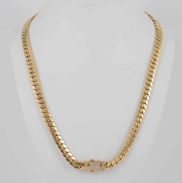 Cadena barbada cubana oro 18k 750 60cm