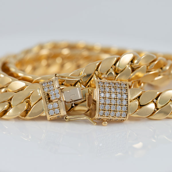 Cadena barbada cubana oro 18k 750 60cm